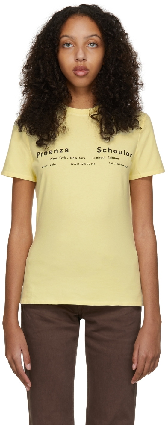 Proenza Schouler Yellow White Label Logo T Shirt Proenza Schouler