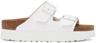 Birkenstock White Papillio Arizona Platform Sandals