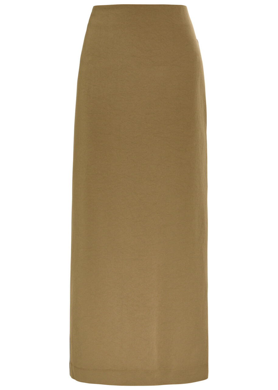 Nanushka Nya Paper-jersey Maxi Skirt Brown