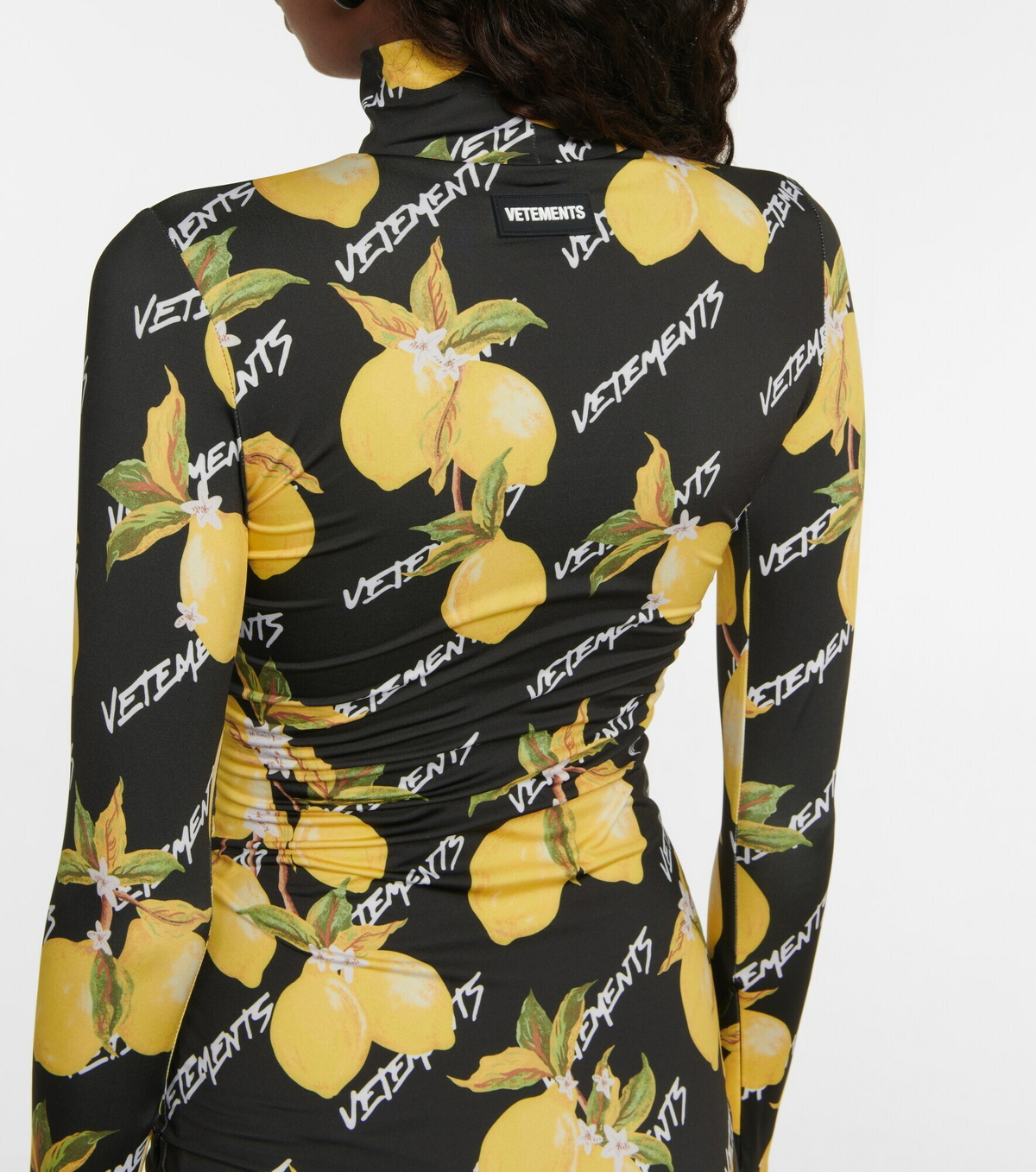 Vetements - High-neck printed jersey minidress