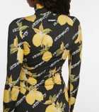 Vetements - High-neck printed jersey minidress