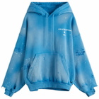 Cole Buxton Men's 1992 Distressed Hoodie in Washed Blue