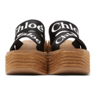 Chloe Black Woody Wedge Heeled Sandals
