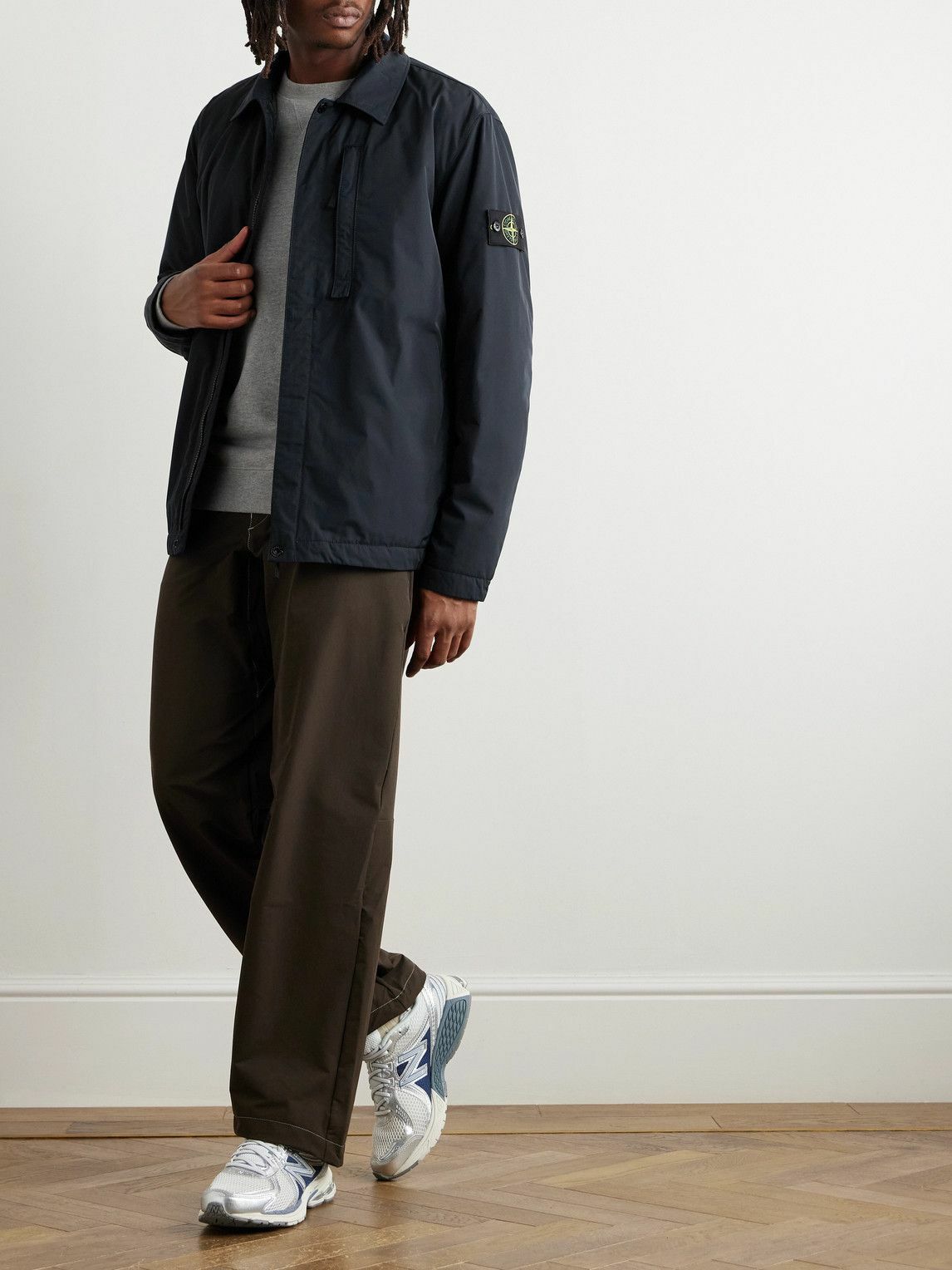 Stone Island - Logo-Appliquéd Padded Micro Twill Jacket - Blue