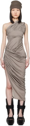 Rick Owens Gray Lido Draped Midi Dress