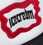 Palm Angels - ICECREAM Logo-Appliquéd Neoprene and Twill Baseball Cap - Black
