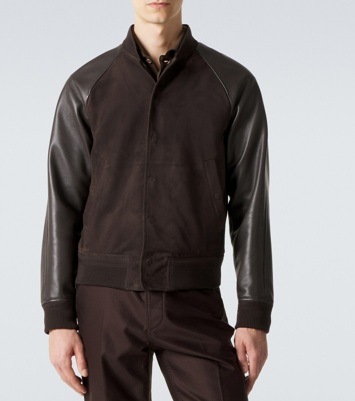 Tom Ford Leather and suede bomber jacket