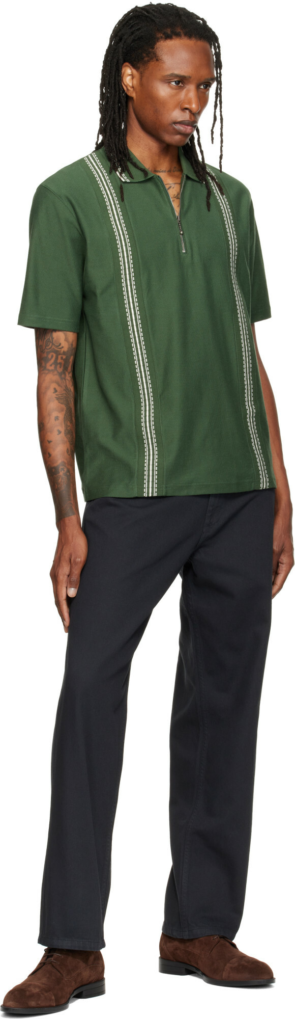 Palmes Black Coarse Trousers