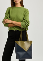 Loewe Puzzle Fold Medium Leather Tote - Navy - One Size