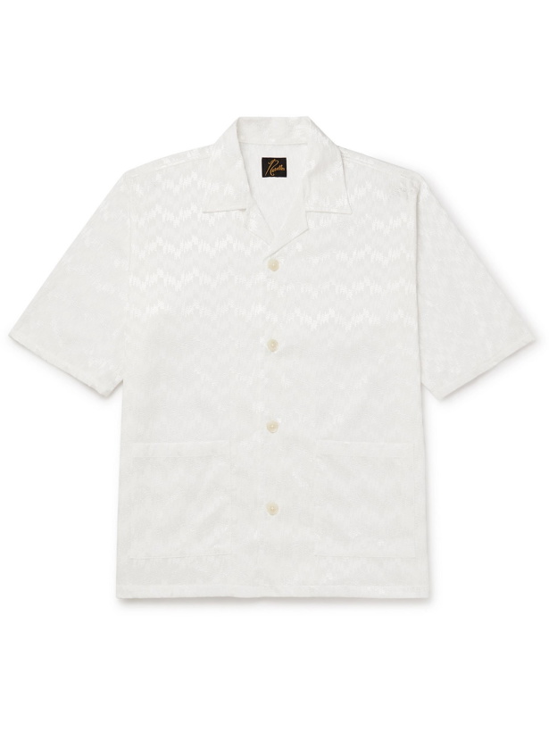 Photo: NEEDLES - Cabana Camp-Collar Cotton-Jacquard Shirt - White