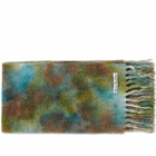 Acne Studios Men's Varinga Tie-Dye Mohair Scarf in Acid Green/Lavender