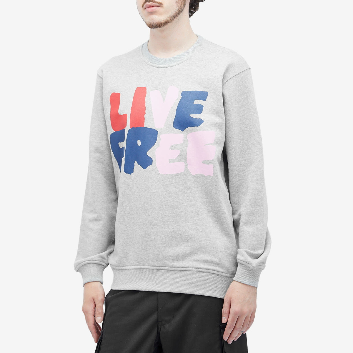 ★24AW★COMME des GARCONS SHIRT LIVE FREE Crew Sweatshirt Comme des Garçons SHIRT Men's Live Free Crew Sweatshirt in