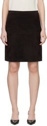 Loulou de Saison Brown Engel Suede Pencil Midi Skirt