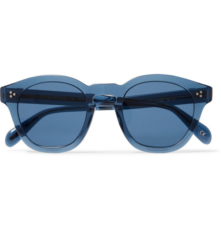 Photo: Oliver Peoples - Boudreau LA D-Frame Acetate Sunglasses - Blue