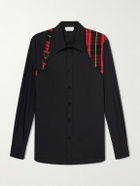 McQueen - Panelled Cotton Shirt - Black