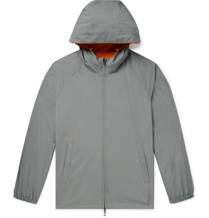 Photo: Loro Piana - Reversible Shell Hooded Jacket - Orange
