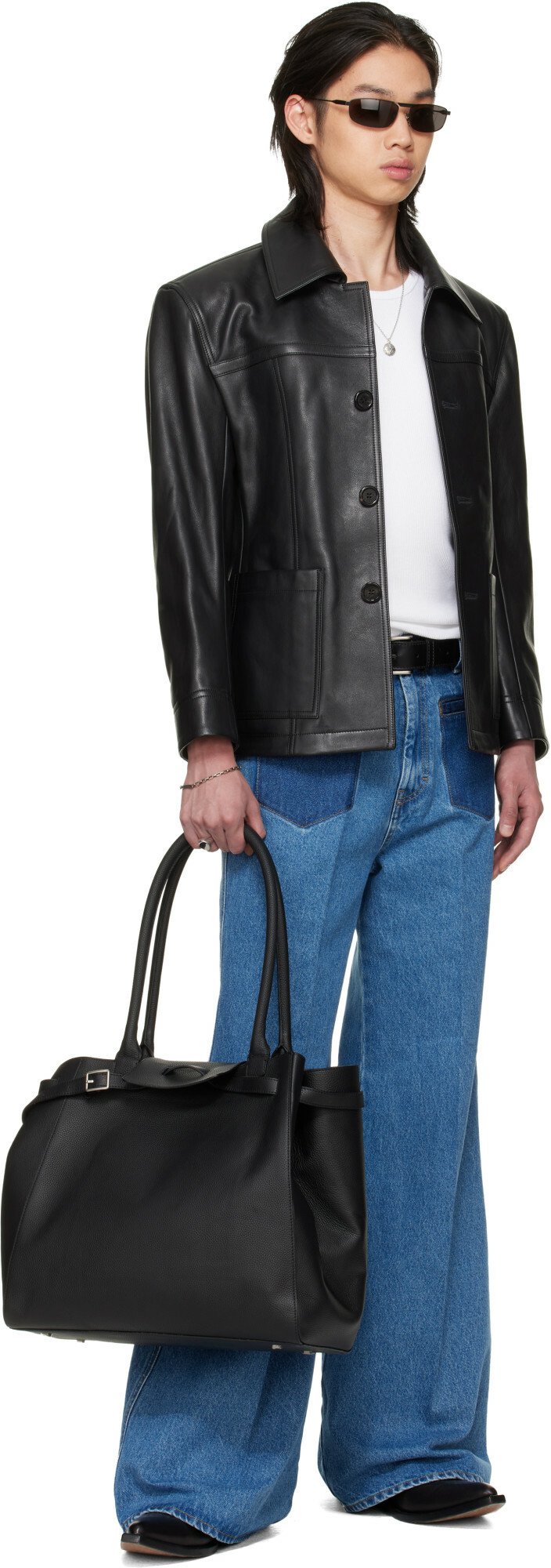 LU'U DAN BRUCE LEE x LỰU ĐẠN Black Leather Creep Jacket