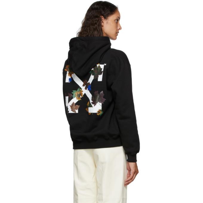 Off White Black Leaves Arrow Hoodie Off White