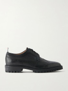 Thom Browne - Longwing Pebble-Grain Leather Brogues - Black