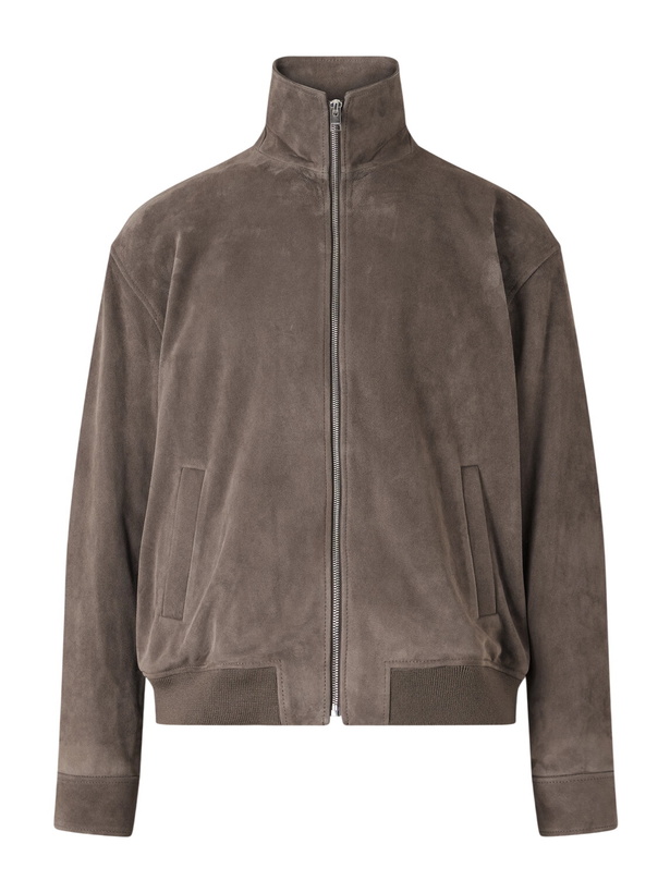 Photo: FRAME - Suede Bomber Jacket - Brown
