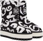 Dolce & Gabbana White & Black Graffiti Boots
