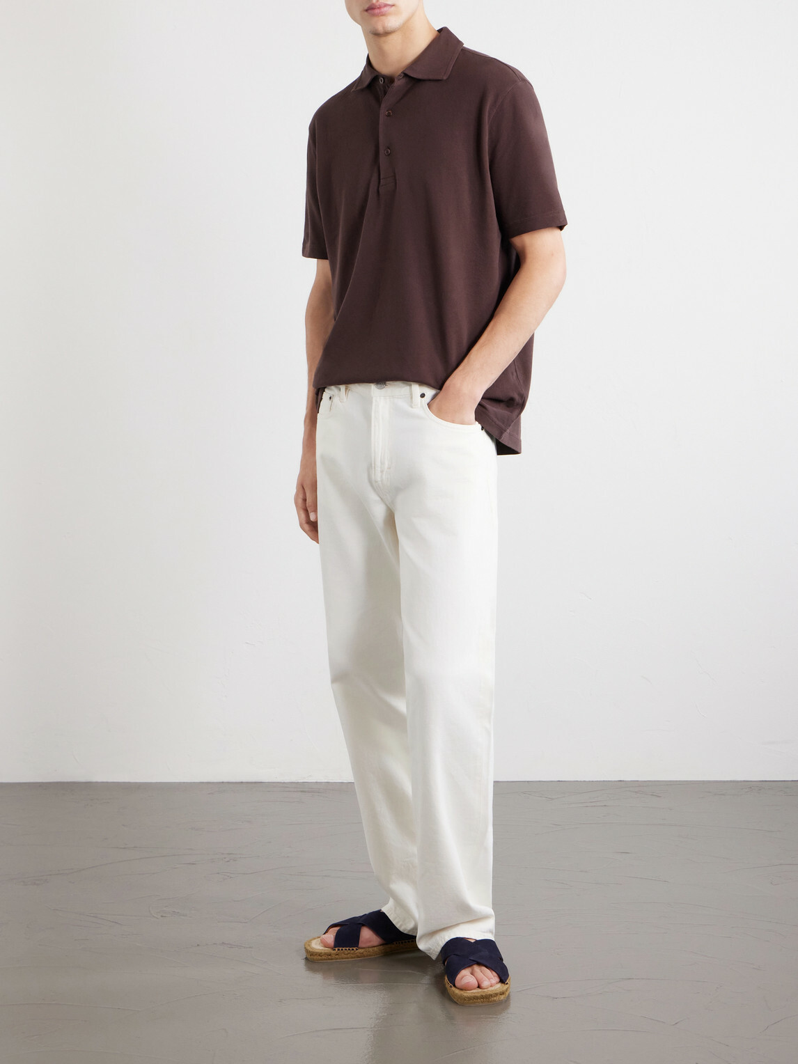 Frescobol Carioca - Luca Organic Cotton Piqué Polo Shirt - Brown