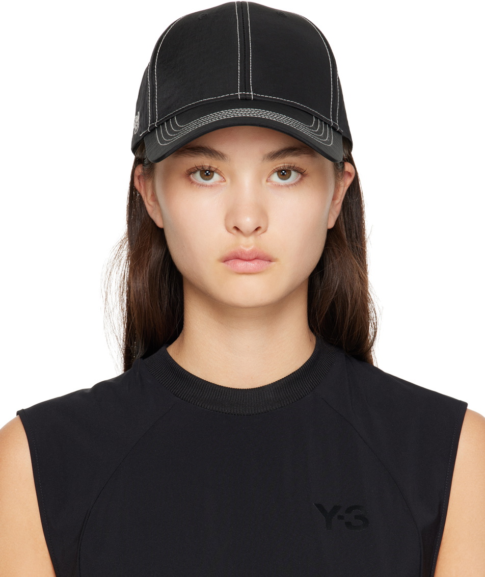 Y-3 Black Contrast Stitch Cap Y-3