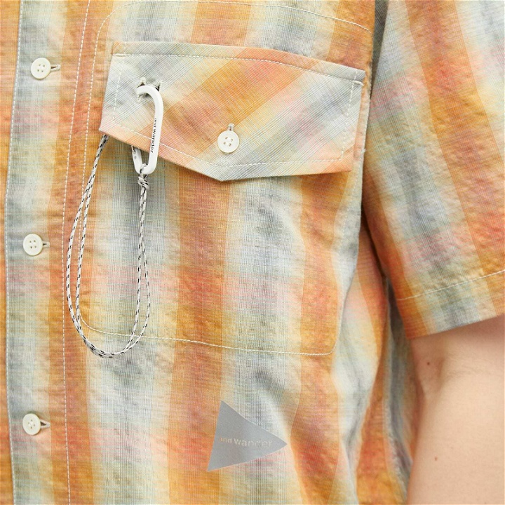 Photo: and wander Men's Dry Check Short Sleeve Shirt in Orange