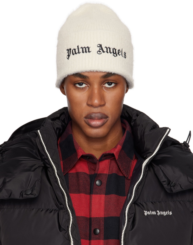 Photo: Palm Angels Off-White Classic Logo Maxi Beanie