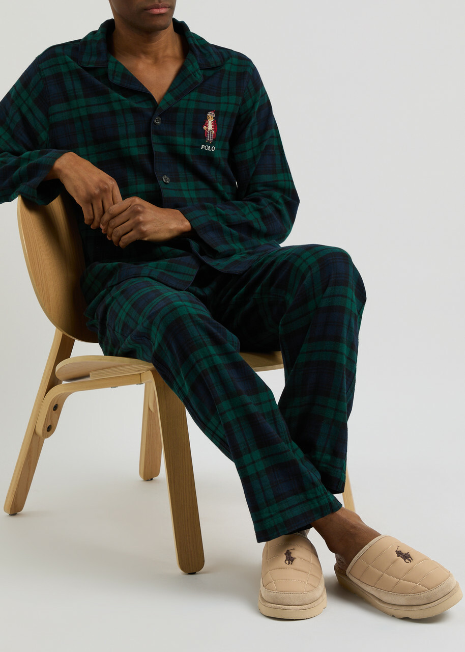 Polo Ralph Lauren Quilted Shell Slippers Brown