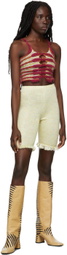 Gauntlett Cheng SSENSE Exclusive Yellow Knit Bubble Fringe Shorts