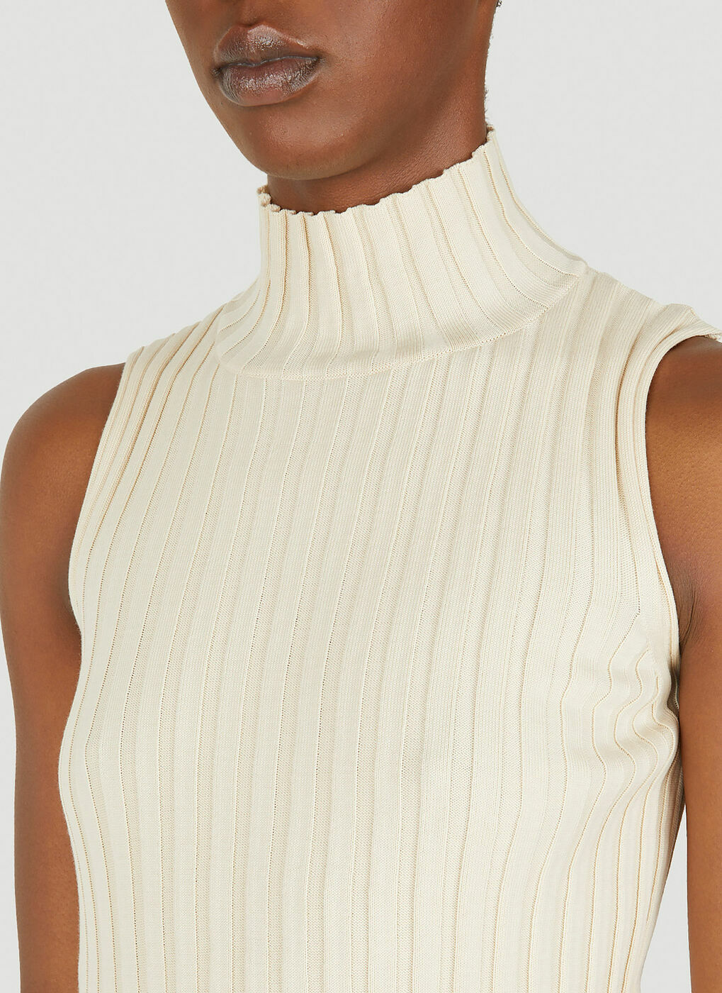 Elevated Rib Knit Dress in Cream Stella McCartney