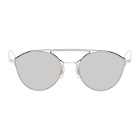 Yuichi Toyama Silver Round Mirrored Lenses Sunglasses