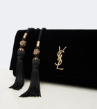 Saint Laurent Kate Small leather-lined velvet clutch