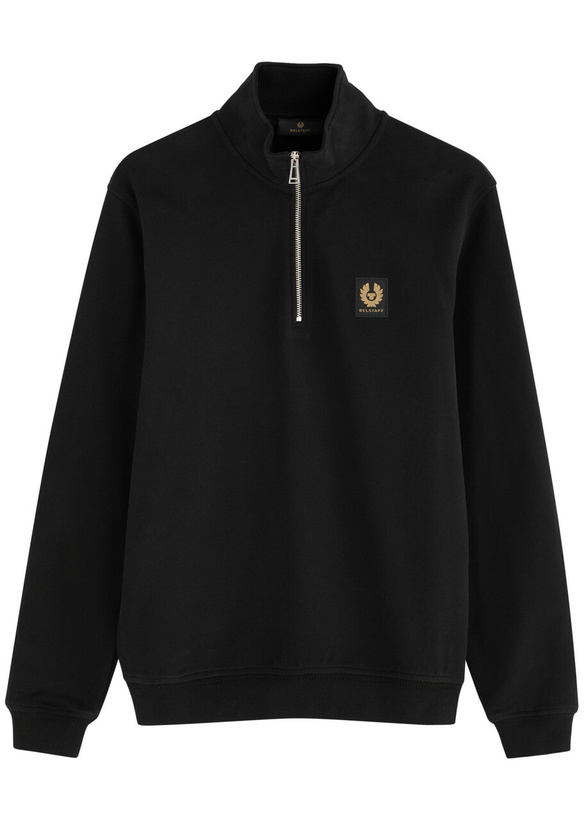 Photo: Belstaff Half-zip Logo Cotton Sweatshirt Black