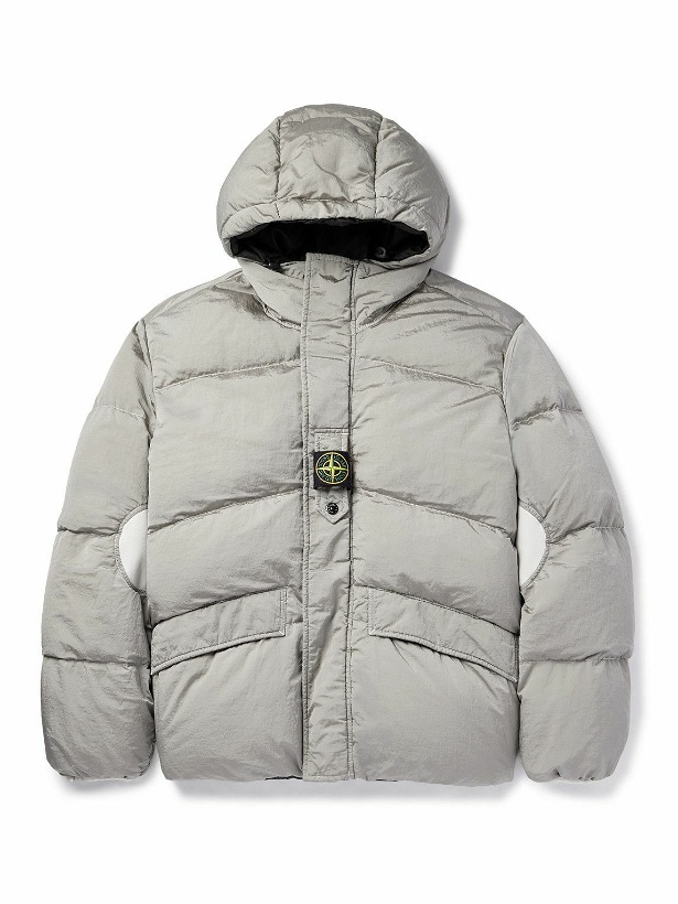 Photo: Stone Island - Reversible Quilted ECONYL® Nylon Metal Hooded Down Jacket - Gray