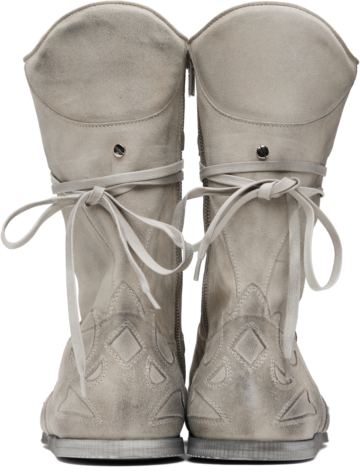 Ann Demeulemeester Gray Palne High-Top Boxing Sneakers