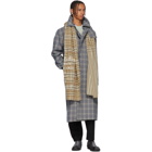 Acne Studios Beige and Blue Check Oversized Coat