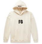 Fear of God - Oversized Logo-Appliquéd Loopback Cotton-Jersey Hoodie - Neutrals