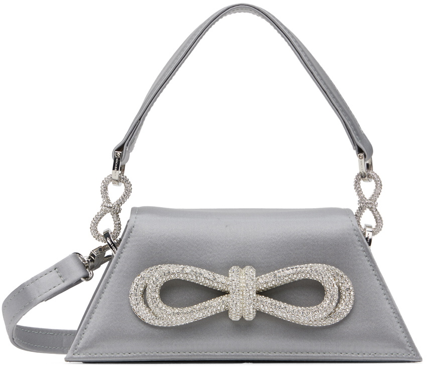 MACH & MACH Black Samantha Double Bow Shoulder Bag MACH & MACH