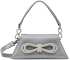 MACH & MACH Gray Double Bow Samantha Small Bag