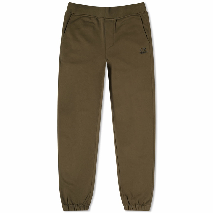 Photo: C.P. Company Men's Diagonal Fleece Track Pants in Ivy Green