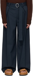 Jil Sander Blue Belted Trousers