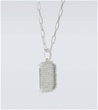 Shay Jewelry 18kt white gold ID pendant necklace with pavé diamonds