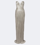 Maria Lucia Hohan Noor pleated silk bustier gown