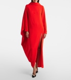 Balenciaga Caped silk and wool crêpe maxi dress