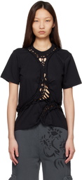 Collina Strada Black Organic Cotton Mini Tosh T-shirt