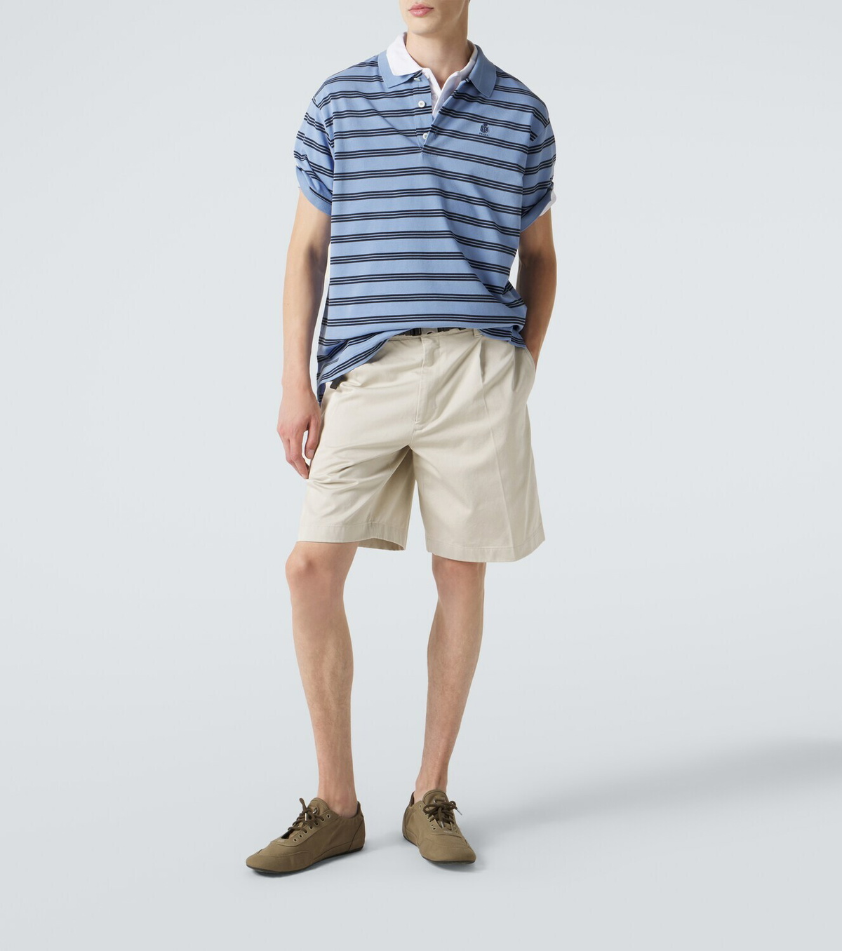 Prada Striped cotton polo shirt