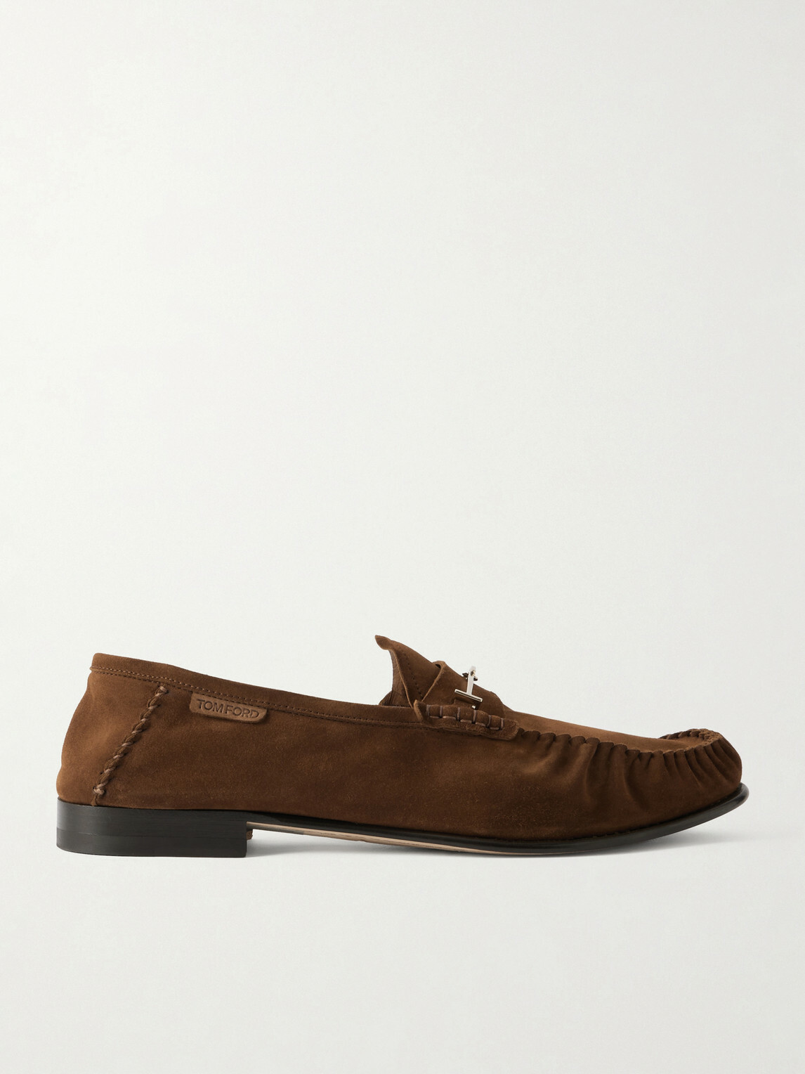 TOM FORD - Ripley Embellished Suede Loafers - Brown