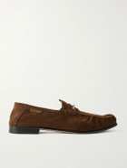 TOM FORD - Ripley Embellished Suede Loafers - Brown